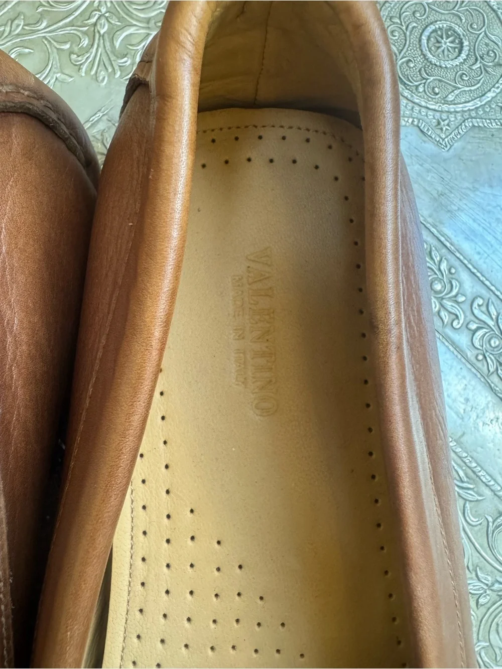 Valentino Men's Tan Leather Loafers